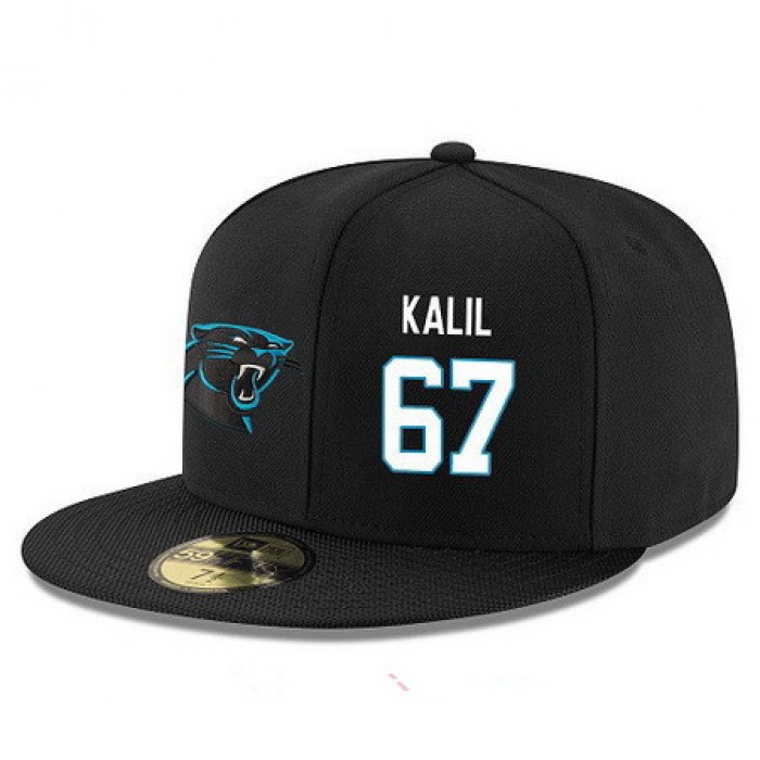 Carolina Panthers #67 Ryan Kalil Snapback Cap NFL Player Black with White Number Stitched Hat