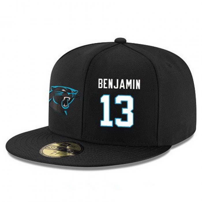 Carolina Panthers #13 Kelvin Benjamin Snapback Cap NFL Player Black with White Number Stitched Hat