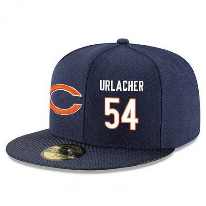 Chicago Bears #54 Brian Urlacher Snapback Cap NFL Player Navy Blue with White Number Stitched Hat