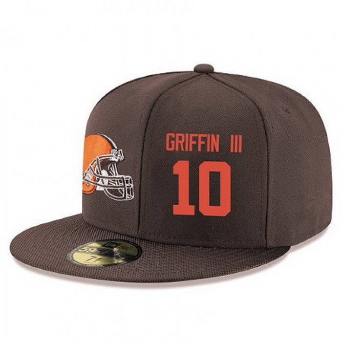 Cleveland Browns #10 Robert Griffin III Snapback Cap NFL Player Brown with Orange Number Stitched Hat