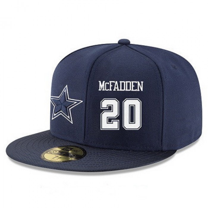 Dallas Cowboys #20 Darren McFadden Snapback Cap NFL Player Navy Blue with White Number Stitched Hat
