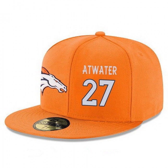 Denver Broncos #27 Steve Atwater Snapback Cap NFL Player Orange with White Number Stitched Hat