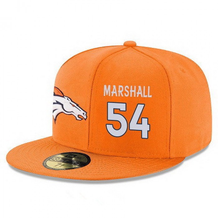 Denver Broncos #54 Brandon Marshall Snapback Cap NFL Player Orange with White Number Stitched Hat