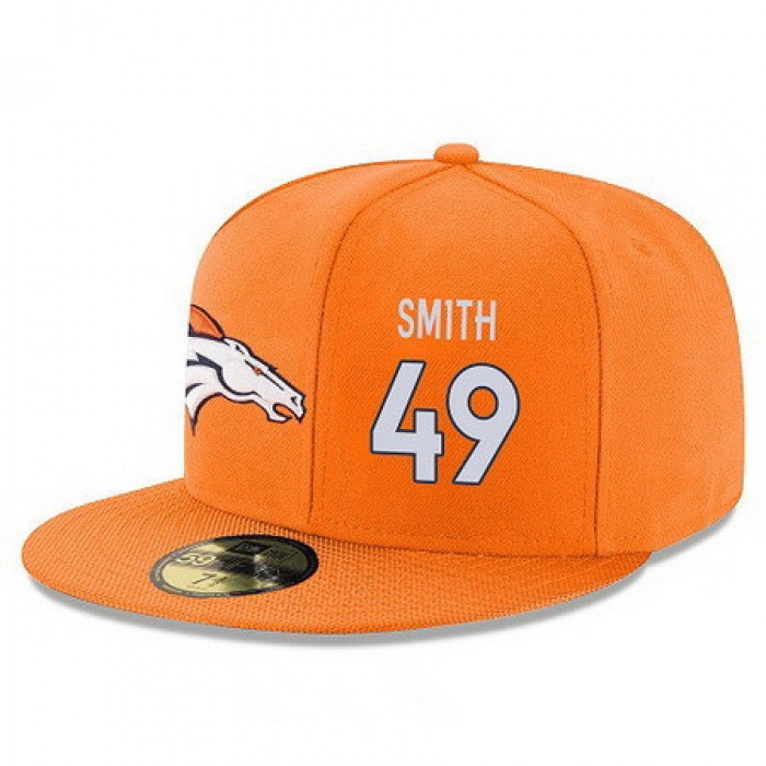 Denver Broncos #49 Dennis Smith Snapback Cap NFL Player Orange with White Number Stitched Hat