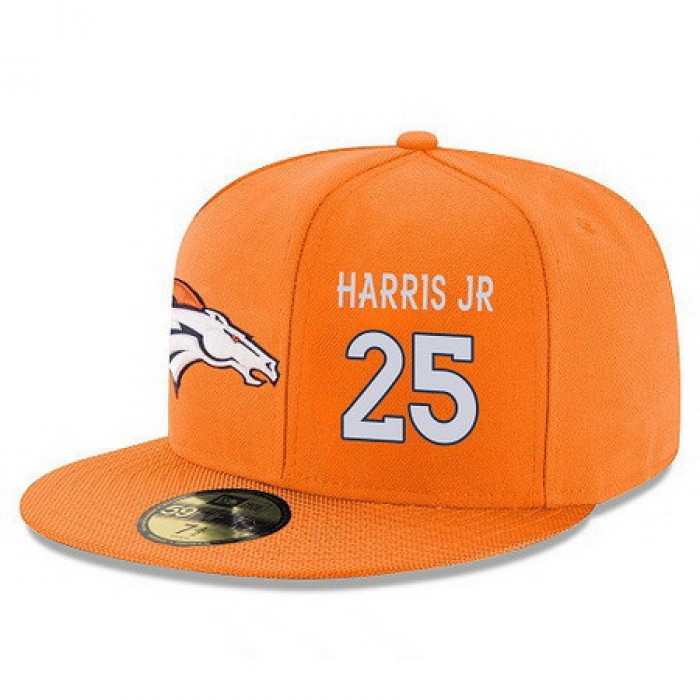 Denver Broncos #25 Chris Harris Jr Snapback Cap NFL Player Orange with White Number Stitched Hat