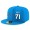Detroit Lions #71 Riley Reiff Snapback Cap NFL Player Light Blue with White Number Stitched Hat
