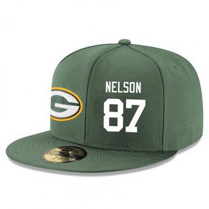 Green Bay Packers #87 Jordy Nelson Snapback Cap NFL Player Green with White Number Stitched Hat