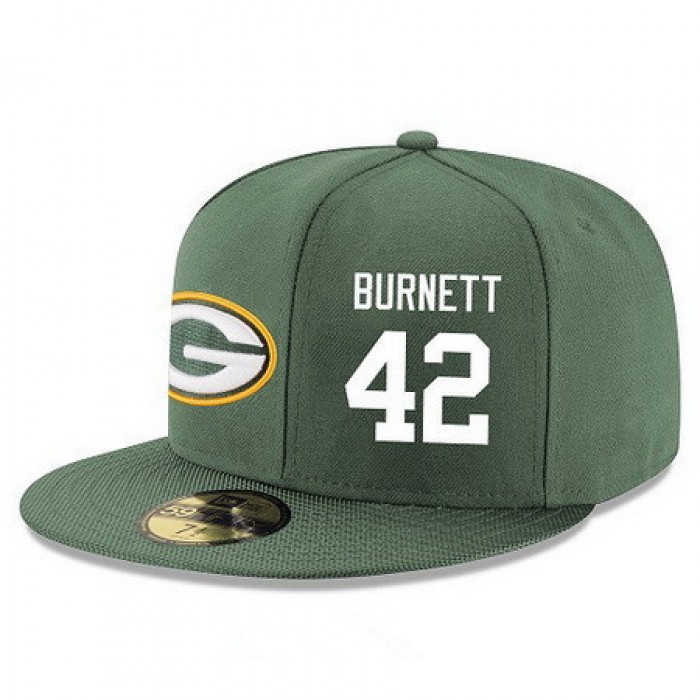Green Bay Packers #42 Morgan Burnett Snapback Cap NFL Player Green with White Number Stitched Hat