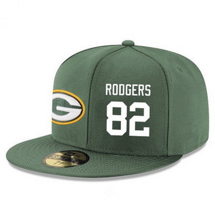 Green Bay Packers #82 Richard Rodgers Snapback Cap NFL Player Green with White Number Stitched Hat