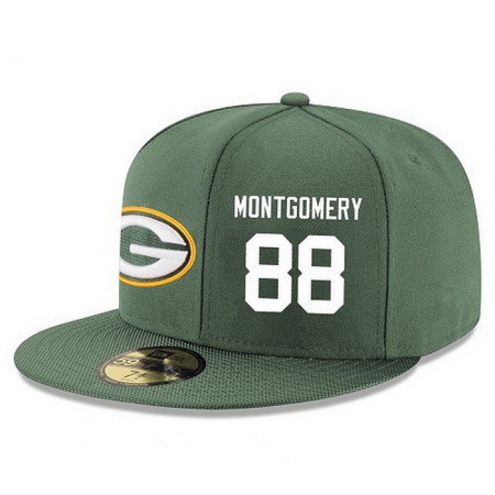 Green Bay Packers #88 Ty Montgomery Snapback Cap NFL Player Green with White Number Stitched Hat