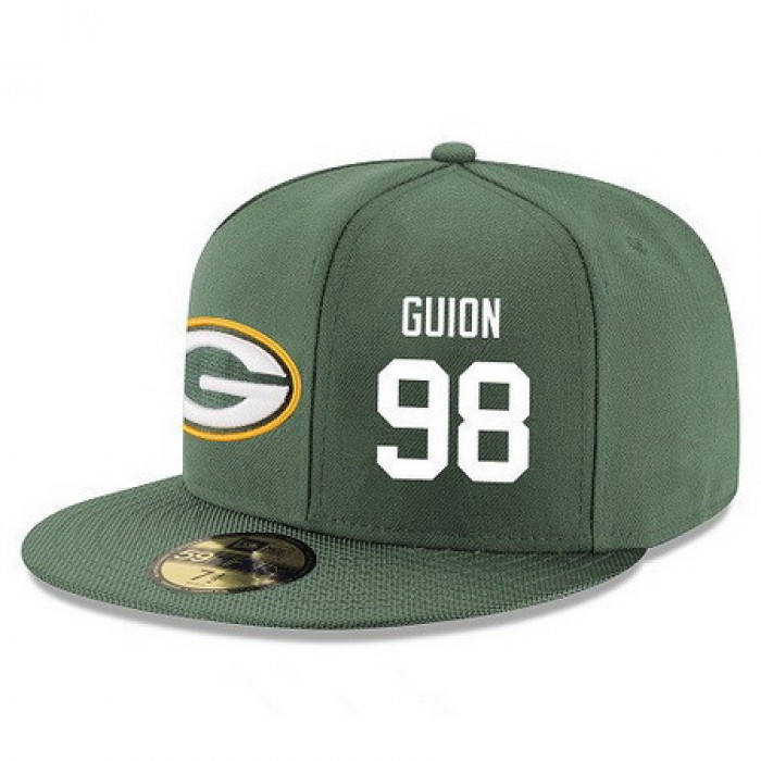 Green Bay Packers #98 Letroy Guion Snapback Cap NFL Player Green with White Number Stitched Hat