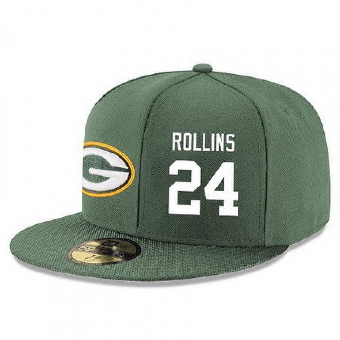 Green Bay Packers #24 Quinten Rollins Snapback Cap NFL Player Green with White Number Stitched Hat