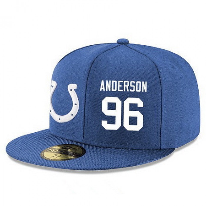 Indianapolis Colts #96 Henry Anderson Snapback Cap NFL Player Royal Blue with White Number Stitched Hat