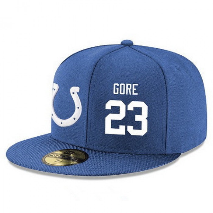 Indianapolis Colts #23 Frank Gore Snapback Cap NFL Player Royal Blue with White Number Stitched Hat