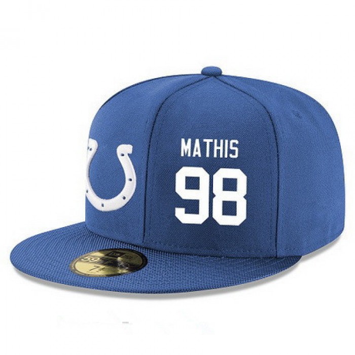 Indianapolis Colts #98 Robert Mathis Snapback Cap NFL Player Royal Blue with White Number Stitched Hat