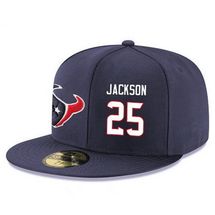 Houston Texans #25 Kareem Jackson Snapback Cap NFL Player Navy Blue with White Number Stitched Hat
