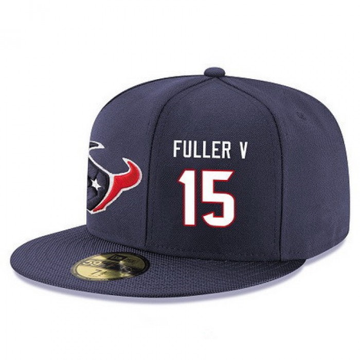 Houston Texans #15 Will Fuller V Snapback Cap NFL Player Navy Blue with White Number Stitched Hat