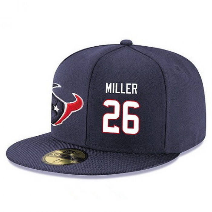 Houston Texans #26 Lamar Miller Snapback Cap NFL Player Navy Blue with White Number Stitched Hat