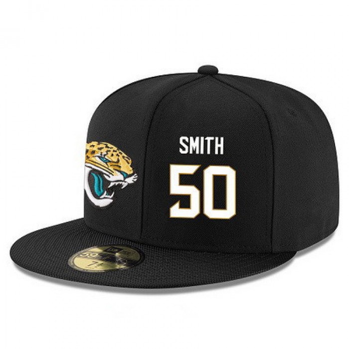 Jacksonville Jaguars #50 Telvin Smith Snapback Cap NFL Player Black with White Number Stitched Hat