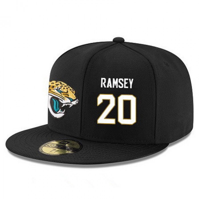 Jacksonville Jaguars #20 Jalen Ramsey Snapback Cap NFL Player Black with White Number Stitched Hat