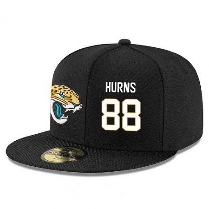 Jacksonville Jaguars #88 Allen Hurns Snapback Cap NFL Player Black with White Number Stitched Hat