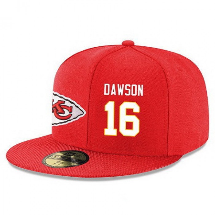 Kansas City Chiefs #16 Len Dawson Snapback Cap NFL Player Red with White Number Stitched Hat