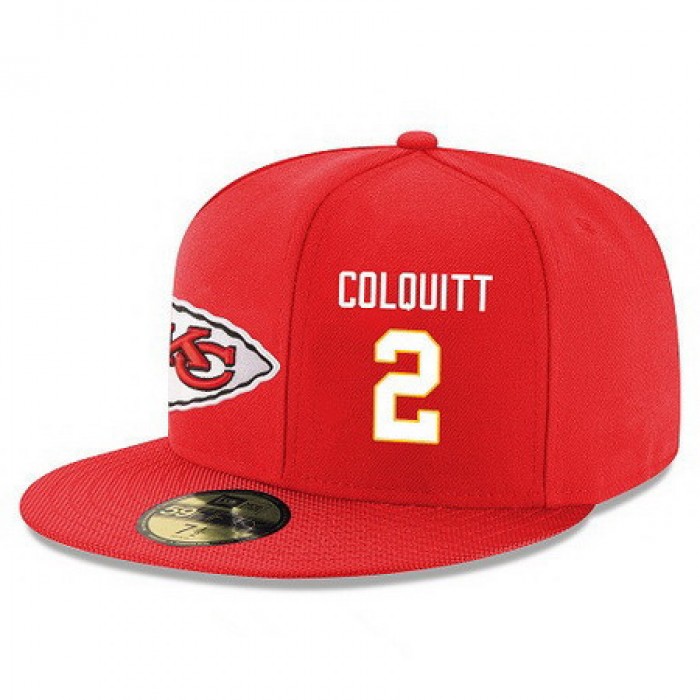 Kansas City Chiefs #2 Dustin Colquitt Snapback Cap NFL Player Red with White Number Stitched Hat