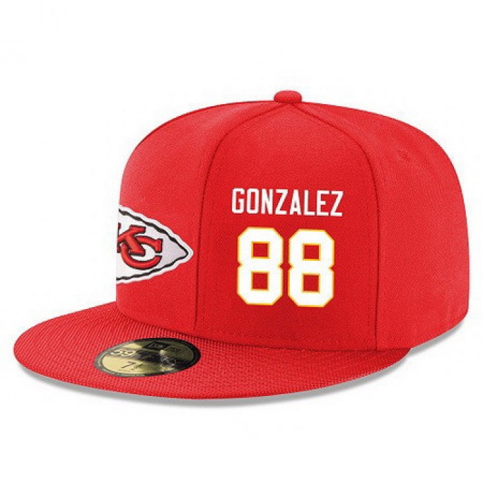 Kansas City Chiefs #88 Tony Gonzalez Snapback Cap NFL Player Red with White Number Stitched Hat