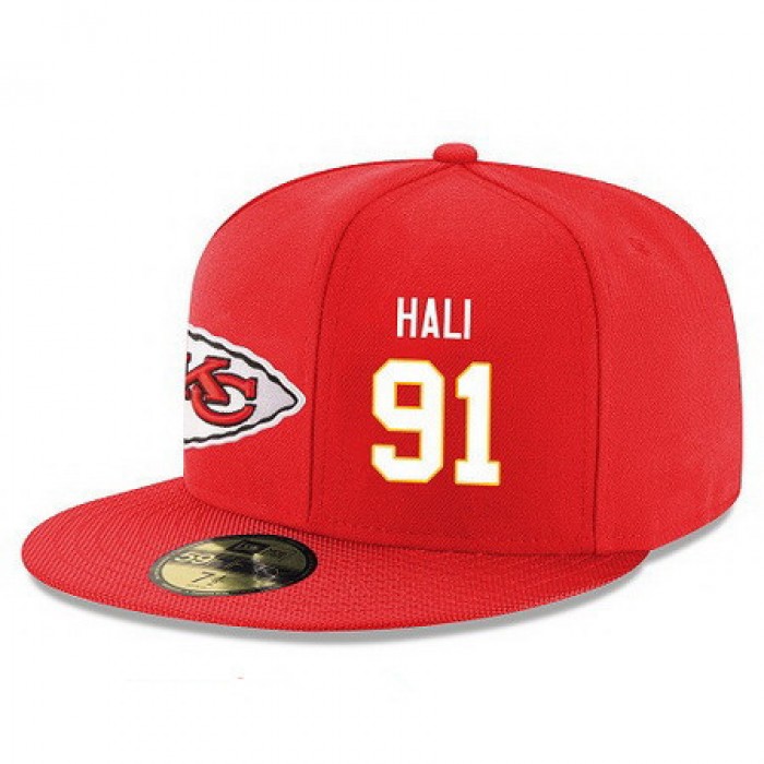 Kansas City Chiefs #91 Tamba Hali Snapback Cap NFL Player Red with White Number Stitched Hat