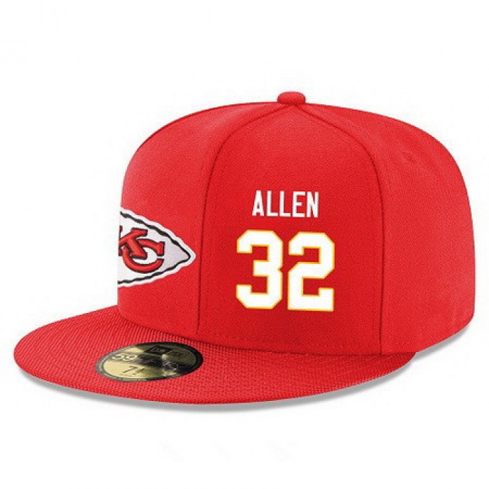 Kansas City Chiefs #32 Marcus Allen Snapback Cap NFL Player Red with White Number Stitched Hat