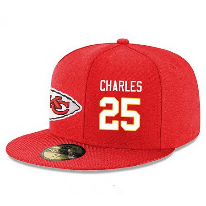Kansas City Chiefs #25 Jamaal Charles Snapback Cap NFL Player Red with White Number Stitched Hat