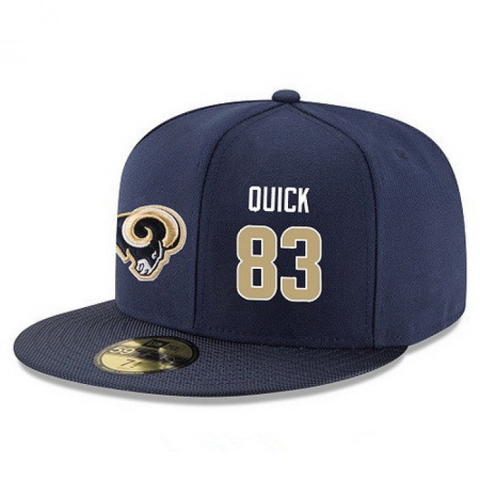Los Angeles Rams #83 Brian Quick Snapback Cap NFL Player Navy Blue with Gold Number Stitched Hat