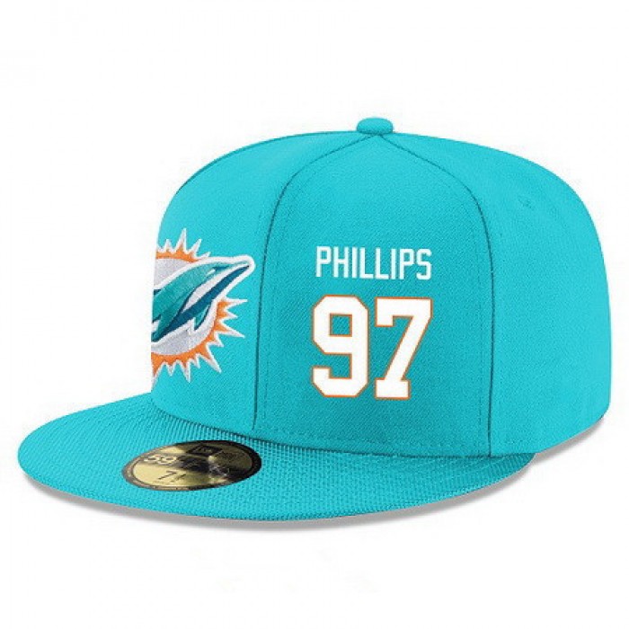 Miami Dolphins #97 Jordan Phillips Snapback Cap NFL Player Aqua Green with White Number Stitched Hat