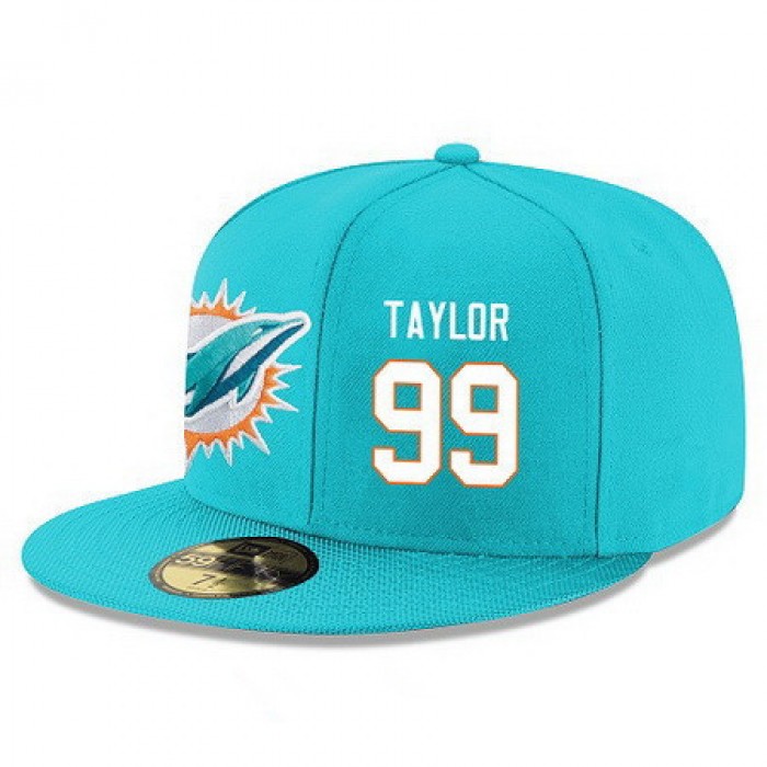 Miami Dolphins #99 Jason Taylor Snapback Cap NFL Player Aqua Green with White Number Stitched Hat