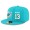 Miami Dolphins #13 Dan Marino Snapback Cap NFL Player Aqua Green with White Number Stitched Hat
