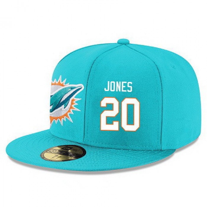 Miami Dolphins #20 Reshad Jones Snapback Cap NFL Player Aqua Green with White Number Stitched Hat