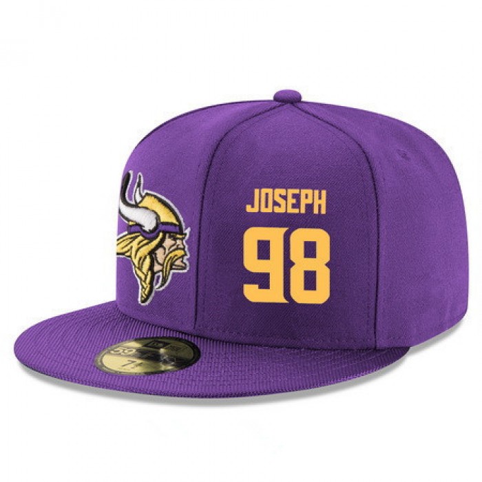 Minnesota Vikings #98 Linval Joseph Snapback Cap NFL Player Purple with Gold Number Stitched Hat