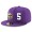 Minnesota Vikings #5 Teddy Bridgewater Snapback Cap NFL Player Purple with White Number Stitched Hat