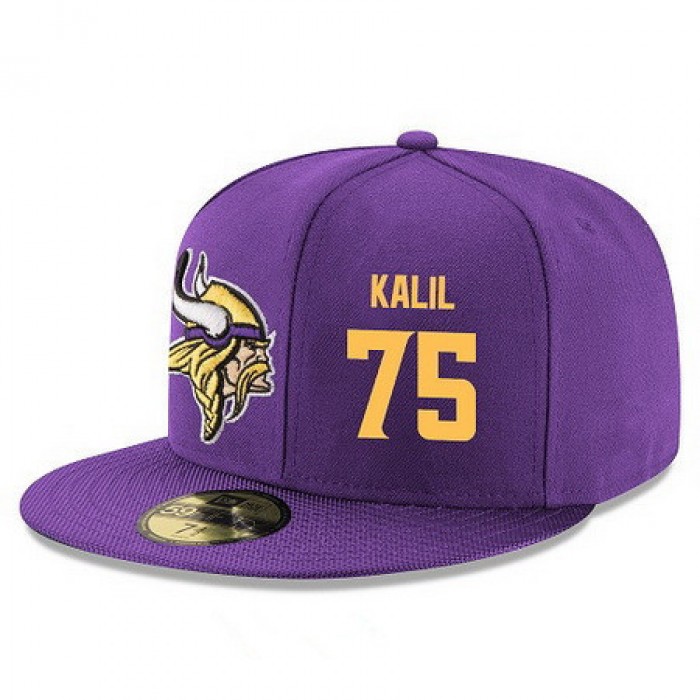 Minnesota Vikings #75 Matt Kalil Snapback Cap NFL Player Purple with Gold Number Stitched Hat
