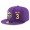 Minnesota Vikings #3 Blair Walsh Snapback Cap NFL Player Purple with Gold Number Stitched Hat