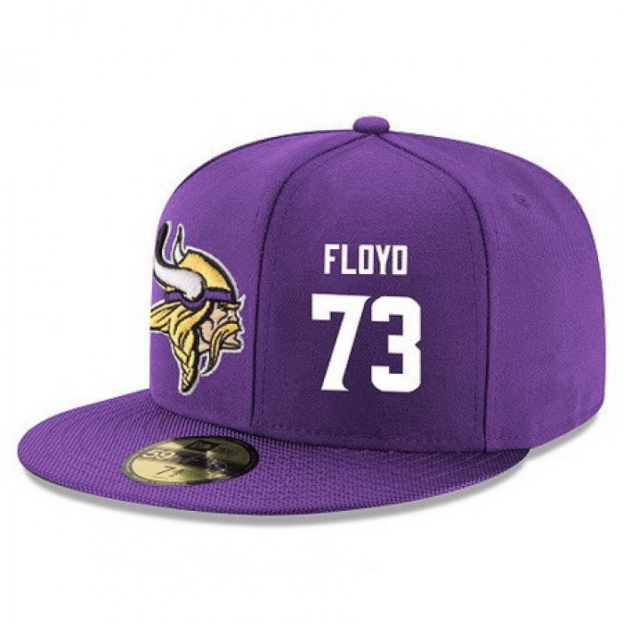 Minnesota Vikings #73 Sharrif Floyd Snapback Cap NFL Player Purple with White Number Stitched Hat