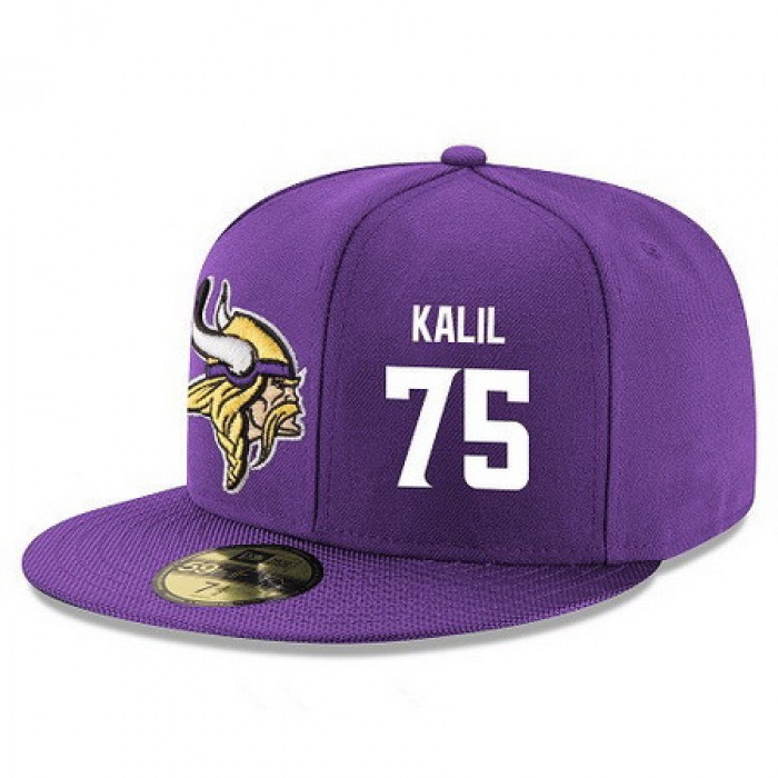 Minnesota Vikings #75 Matt Kalil Snapback Cap NFL Player Purple with White Number Stitched Hat