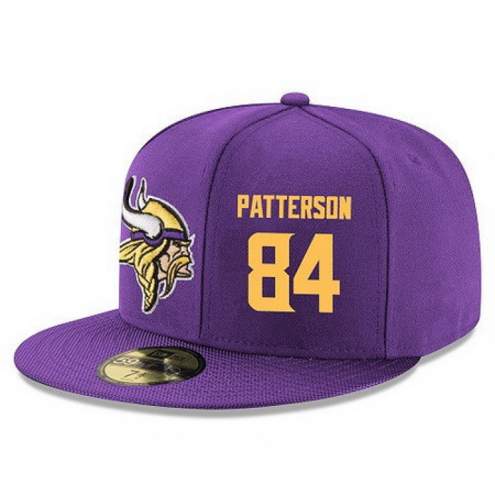 Minnesota Vikings #84 Cordarrelle Patterson Snapback Cap NFL Player Purple with Gold Number Stitched Hat