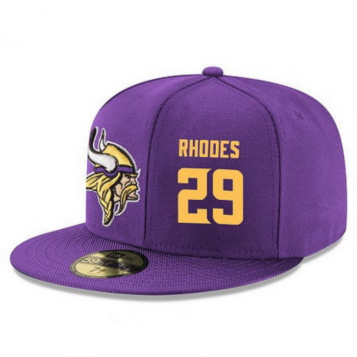 Minnesota Vikings #29 Xavier Rhodes Snapback Cap NFL Player Purple with Gold Number Stitched Hat
