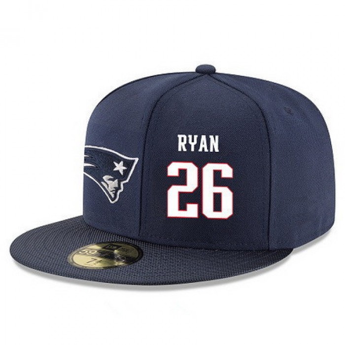 New England Patriots #26 Logan Ryan Snapback Cap NFL Player Navy Blue with White Number Stitched Hat
