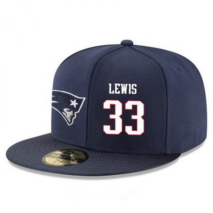 New England Patriots #33 Dion Lewis Snapback Cap NFL Player Navy Blue with White Number Stitched Hat