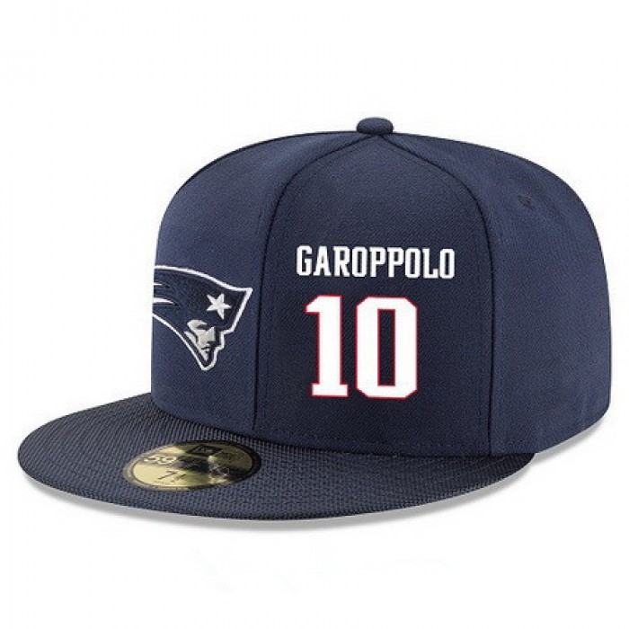 New England Patriots #10 Jimmy Garoppolo Snapback Cap NFL Player Navy Blue with White Number Stitched Hat