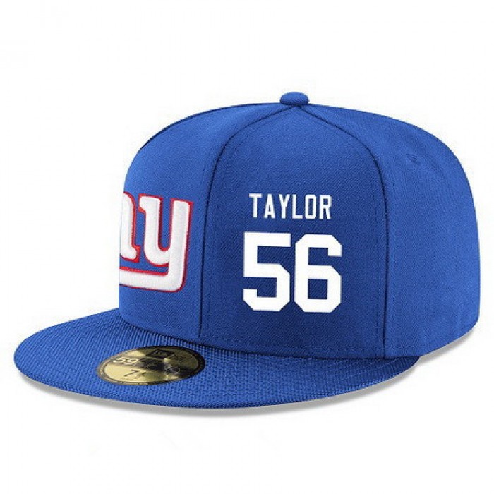 New York Giants #56 Lawrence Taylor Snapback Cap NFL Player Royal Blue with White Number Stitched Hat