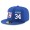 New York Giants #34 Shane Vereen Snapback Cap NFL Player Royal Blue with White Number Stitched Hat