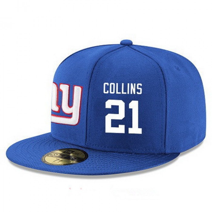 New York Giants #21 Landon Collins Snapback Cap NFL Player Royal Blue with White Number Stitched Hat